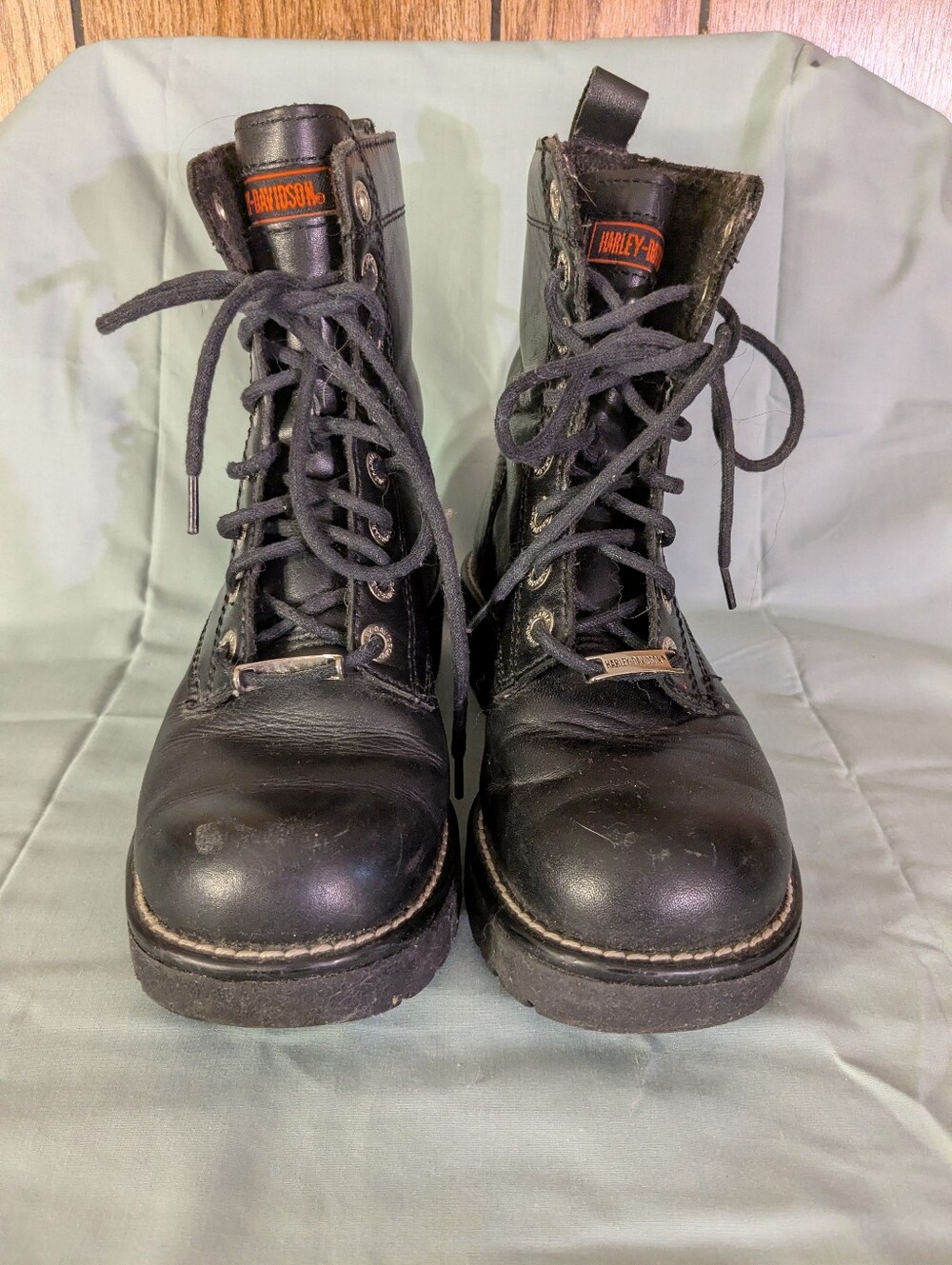 Women's Black Harley Davidson Lace Up Boots